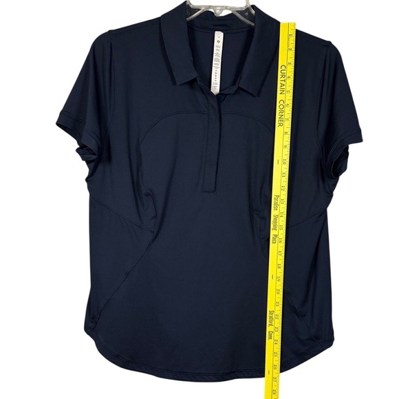Lululemon Women's Quick-Drying Short Sleeve Polo Shirt, True Navy, Size 14 - Picture 6 of 8